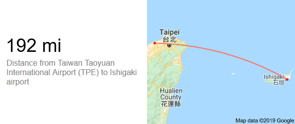Taipei_Ishigaki_Distance